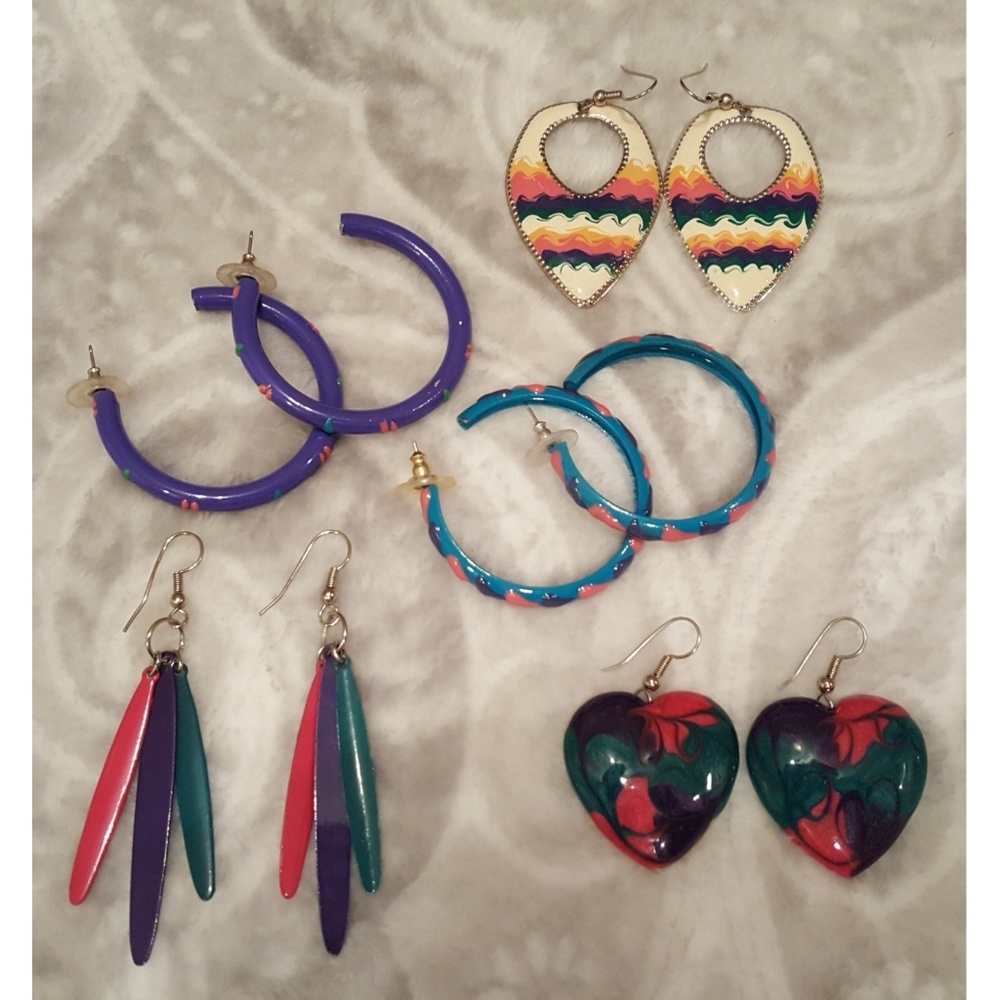 80's earring lot
